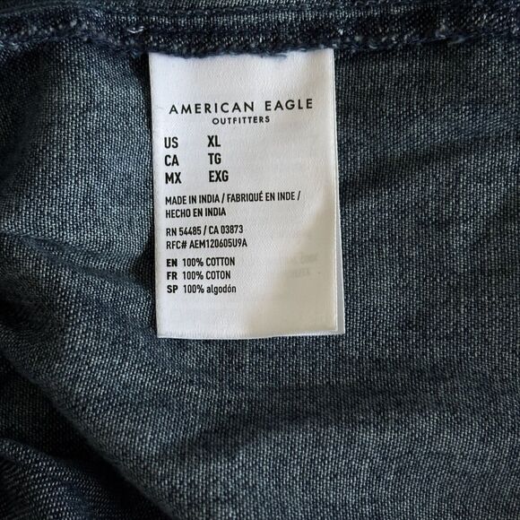 American Eagle High Waisted Chambray Maxi Skirt Denim Sm Blue - Picture 4 of 4